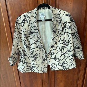 🖤R&M Richards Women's Black and Cream Formal Blazer 18🖤